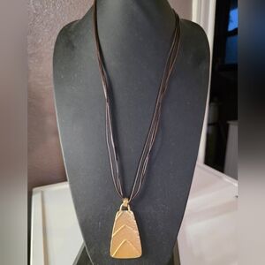 Chico's Gold and Brown Multistrand Necklace